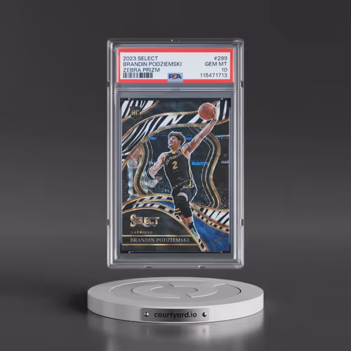 2023 Panini Select #299 Brandin Podziemski - Zebra Prizm (PSA 10 GEM MINT)