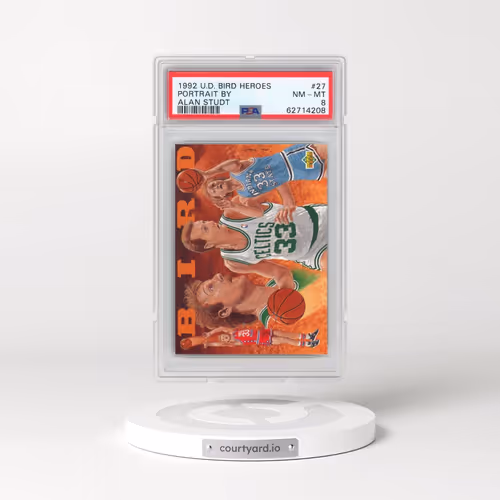 1992 Upper Deck Larry Bird Heroes #27 Portrait By Alan Studt (PSA 8 NM-MT)