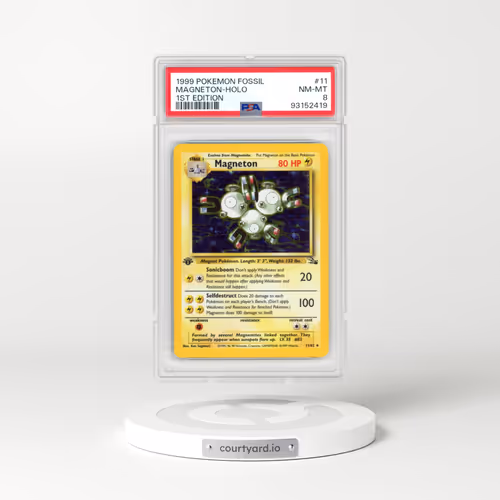 1999 Pokémon Fossil #11 Magneton - 1st Edition Holo (PSA 8 NM-MT)