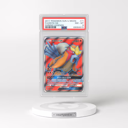 2017 Pokémon Sun & Moon Shining Legends #71 Entei GX - Holo Full Art (PSA 8 NM-MT)