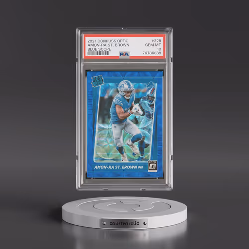2021 Panini Donruss Optic #228 Amon-RA St. Brown - Blue Scope (PSA 10 GEM MINT)