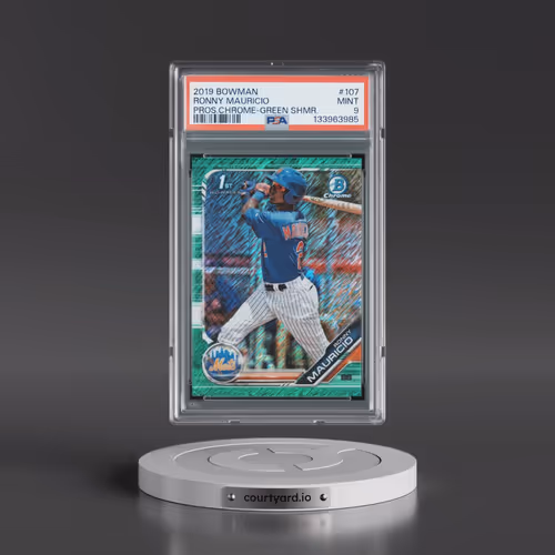 2019 Bowman Prospects Chrome #107 Ronny Mauricio - Green Shimmer (PSA 9 MINT)