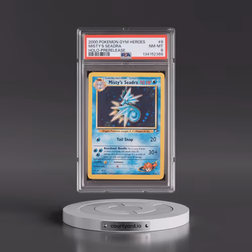 2000 Pokémon Gym Heroes #9 Misty's Seadra - Holo-Prerelease (PSA 8 NM-MT)