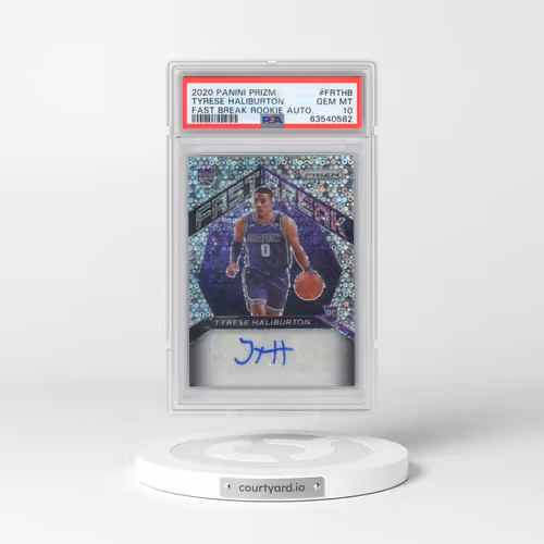 2020 Panini Prizm Fast Break Rookie Autographs #FRTHB Tyrese Haliburton (PSA 10 GEM MINT)