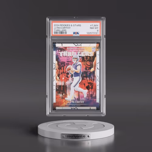 2024 Panini Rookies & Stars Thrillers #TJMY JJ McCarthy (PSA 8 NM-MT)