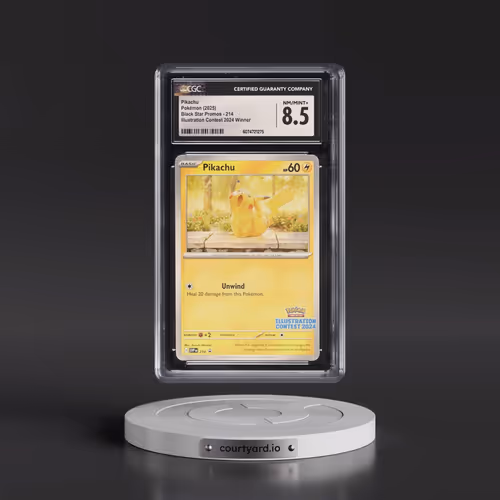 2025 Pokémon Svp EN-SV Black Star Promo #214 Pikachu - Illustration Contest 2024 (CGC 8.5 NM-MT+)