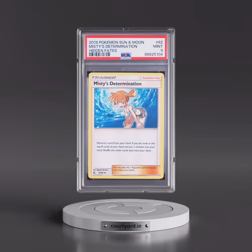 2019 Pokémon Sun & Moon Hidden Fates #62 Misty's Determination (PSA 9 MINT)