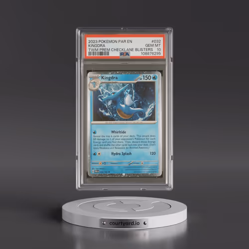 2023 Pokémon Par EN-Paradox Rift #032 Kingdra - Twilight Masquerade Premium Checklane Blister (PSA 1
