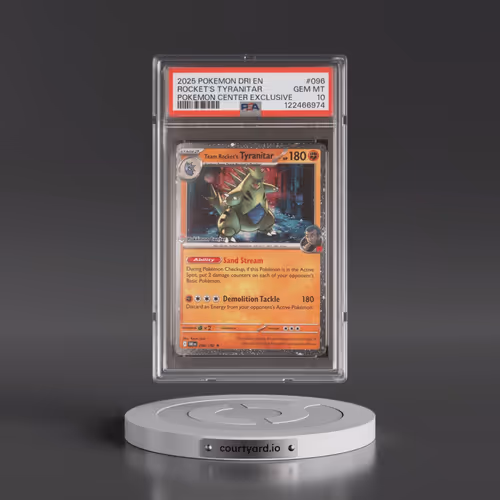 2025 Pokémon Dri EN-Destined Rivals #096 Team Rocket's Tyranitar - Pokemon Center Exclusive (PSA 10
