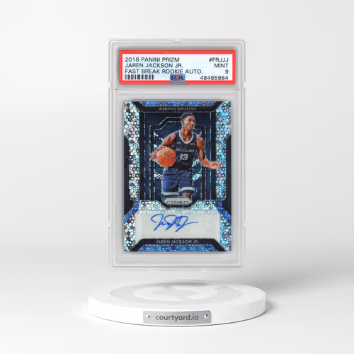 2018 Panini Prizm Fast Break Rookie Autographs #FRJJJ Jaren Jackson Jr. (PSA 9 MINT)
