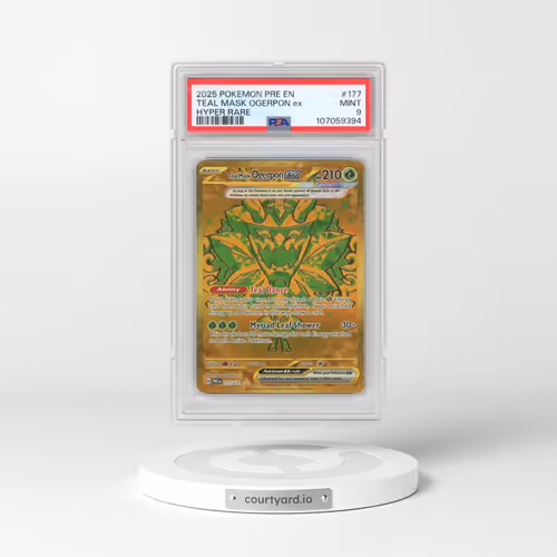 2025 Pokémon Pre EN-Prismatic Evolutions #177 Teal Mask Ogerpon EX - Holo Hyper Rare (PSA 9 MINT)