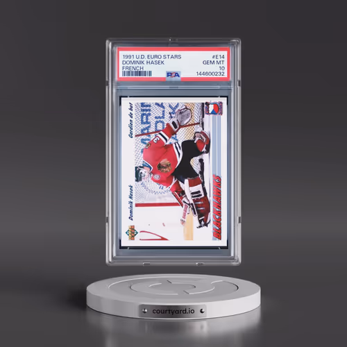 1991 Upper Deck Euro Stars #E14 Dominik Hasek - French (PSA 10 GEM MINT)
