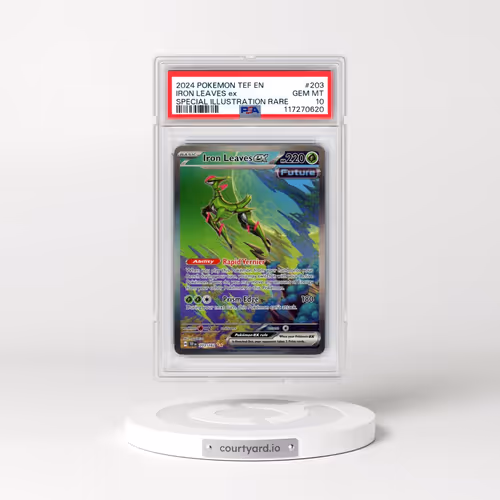 2024 Pokémon Tef EN-Temporal Forces #203 Iron Leaves EX - Holo Special Illustration Rare (PSA 10 GEM