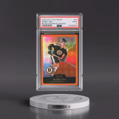 2015 O-Pee-Chee Platinum Retro #R4 Bobby Orr - Rainbow Orange (PSA 9 MINT)