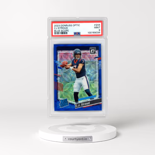 2023 Panini Donruss Optic #244 CJ Stroud - Blue Scope (PSA 9 MINT)