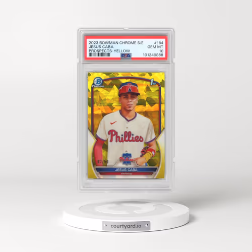 2023 Bowman Chrome Sapphire Edition Prospects #164 Jesus Caba - Yellow (PSA 10 GEM MINT)