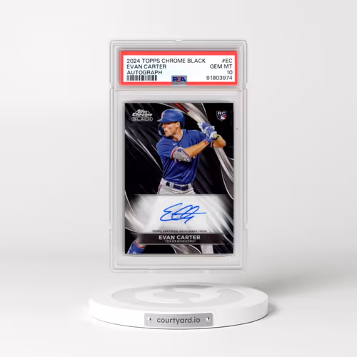 2024 Topps Chrome Black Autographs #EC Evan Carter (PSA 10 GEM MINT)