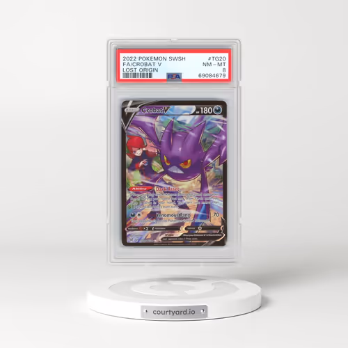 2022 Pokémon Sword & Shield Lost Origin #TG20 Crobat V - Holo Full Art (PSA 8 NM-MT)