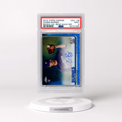 2019 Topps Chrome Rookie Autographs #RA-CB Corbin Burnes - Blue Wave Refractor (PSA 9 MINT)