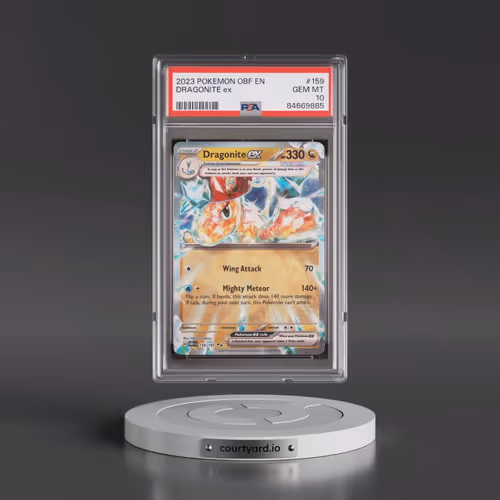 2023 Pokémon Obf EN-Obsidian Flames #159 Dragonite EX - Holo (PSA 10 GEM MINT)