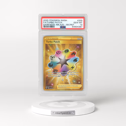 2020 Pokémon Sword & Shield Darkness Ablaze #200 Turbo Patch - Full Art Secret (PSA 10 GEM MINT)
