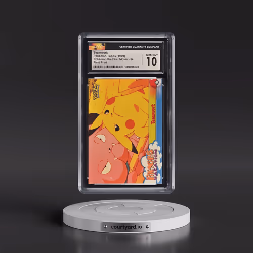 1999 Pokémon the First Movie #54 Teamwork - First Print (Blue Topps Logo) (CGC 10 GEM MINT)
