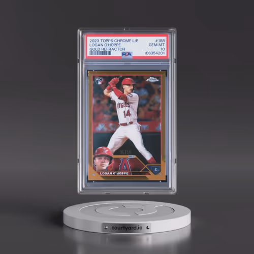 2023 Topps Chrome Logofractor Edition #188 Logan O'Hoppe - Gold Refractor (PSA 10 GEM MINT)