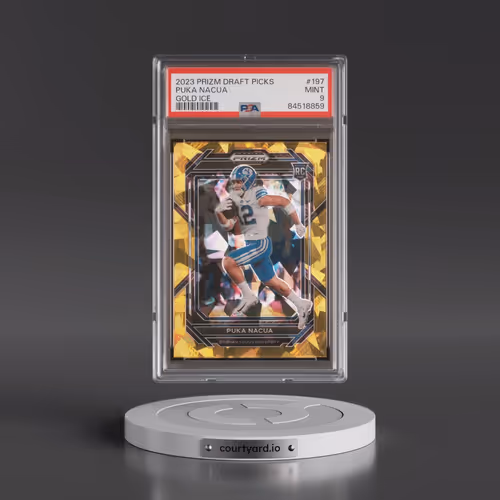 2023 Panini Prizm Draft Picks #197 Puka Nacua - Gold Ice (PSA 9 MINT)