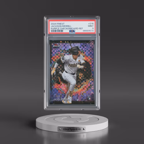 2024 Topps Finest #216 Jackson Merrill - Purple Checkerboard Refractor (PSA 9 MINT)