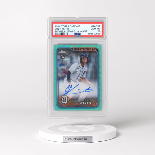 2024 Topps Chrome Rookie Autographs #RACKE Colt Keith - Aqua Wave (PSA 10 GEM MINT)