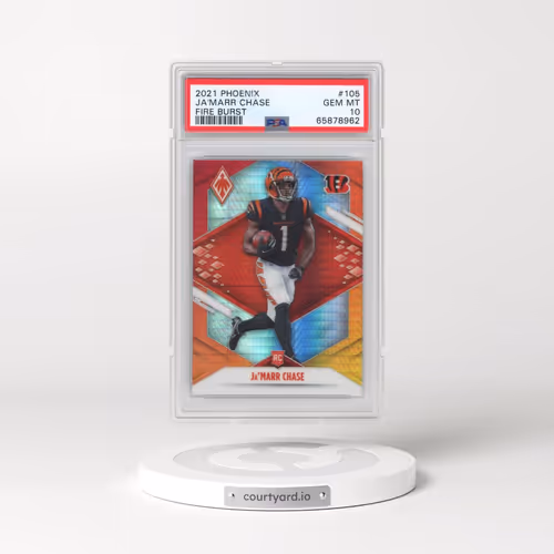 2021 Panini Phoenix #105 JA'Marr Chase - Fire Burst (PSA 10 GEM MINT)
