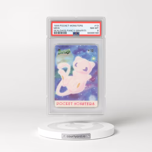 1999 Pocket Monsters Sealdass Fancy Graffiti #13 Mew (PSA 8 NM-MT)