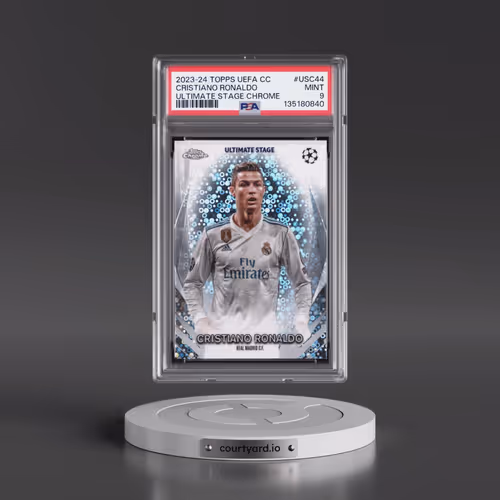 2023-24 Topps UEFA Club Competitions Ultimate Stage Chrome #USC44 Cristiano Ronaldo (PSA 9 MINT)