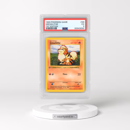 1999 Pokémon Game #28 Growlithe - 1st Edition (PSA 5 EX)