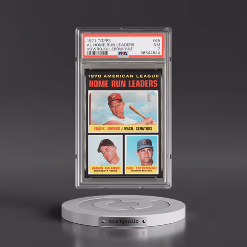 1971 Topps #65 AL Home Run Leaders - Howard/Killebrew/Ystrzmsk (PSA 7 NM)