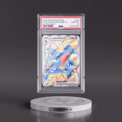 2025 Pokémon Dri EN-Destined Rivals #215 Cynthia's Garchomp EX - Holo Ultra Rare (PSA 10 GEM MINT)