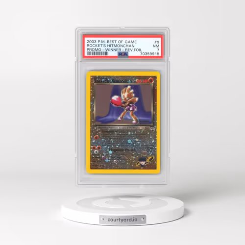 2003 Pokémon Best of Game Promo #9 Rocket's Hitmonchan - Reverse Foil Winner (PSA 7 NM)
