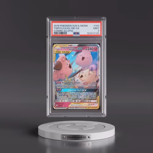 2019 Pokémon Sun & Moon Cosmic Eclipse #143 Togepi & Cleffa & Igglybuff GX - Holo (PSA 9 MINT)