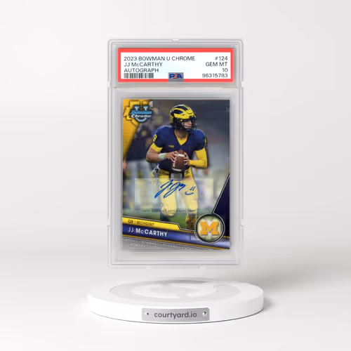2023 Bowman University Chrome #124 JJ McCarthy - Autograph (PSA 10 GEM MINT)