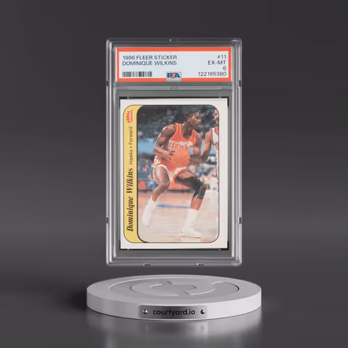 1986 Fleer Sticker #11 Dominique Wilkins (PSA 6 EX-MT)
