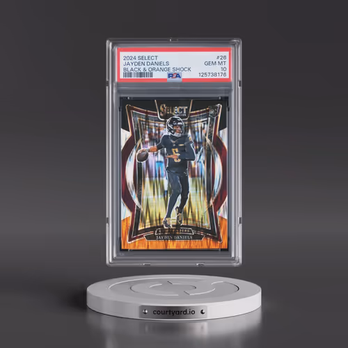 2024 Panini Select #26 Jayden Daniels - Black & Orange Shock (PSA 10 GEM MINT)
