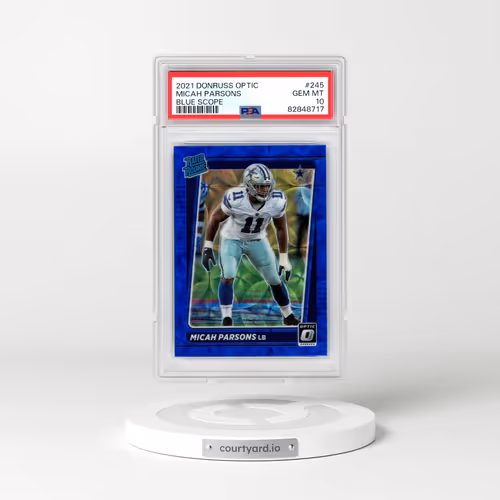 2021 Panini Donruss Optic #245 Micah Parsons - Blue Scope (PSA 10 GEM MINT)