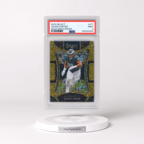 2023 Panini Select #477 Jalen Carter - Gold Disco Prizm (PSA 9 MINT)
