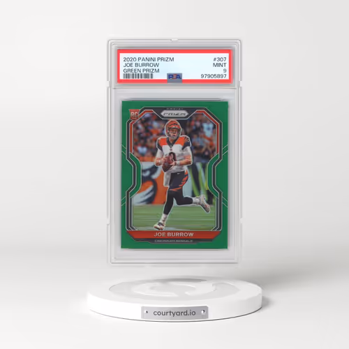 2020 Panini Prizm #307 Joe Burrow - Green Prizm (PSA 9 MINT)