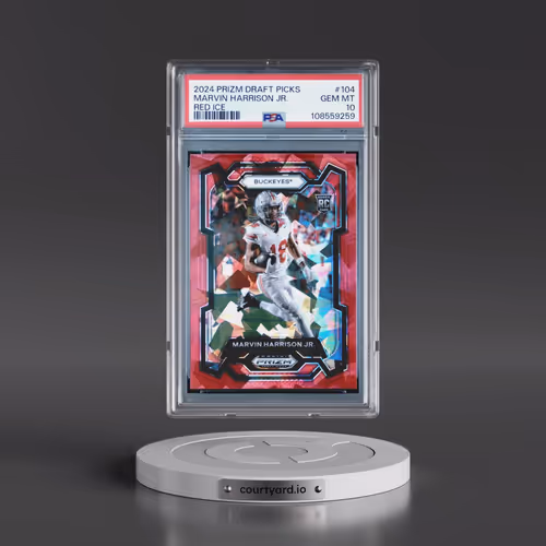 2024 Panini Prizm Draft Picks #104 Marvin Harrison Jr. - Red Ice (PSA 10 GEM MINT)