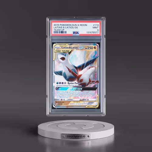 2019 Pokémon Sun & Moon Team Up #113 Latias & Latios GX - Holo (PSA 9 MINT)
