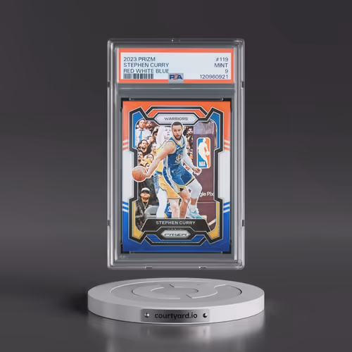 2023 Panini Prizm #119 Stephen Curry - Red White Blue (PSA 9 MINT)