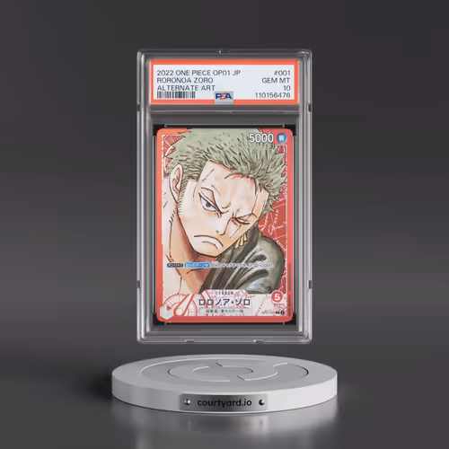 2022 One Piece Japanese OP01-Romance Dawn #001 Roronoa Zoro - Alternate Art (PSA 10 GEM MINT)