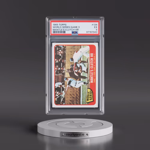 1965 Topps #134 World Series Game 3 - Mantle's Clutch HR (PSA 5 EX)