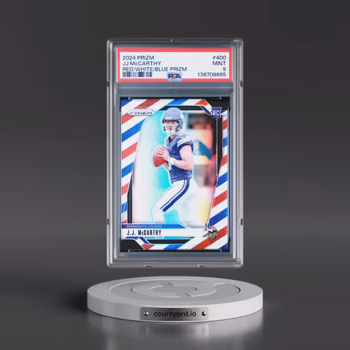 2024 Panini Prizm #400 JJ McCarthy - Red/White/Blue Prizm (PSA 9 MINT)